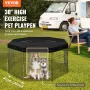 Dog Playpen, 8 Pcs 30"H x 24"W Panels Foldable Metal Pet Exercise Pen, Dog Fence Indoor and Outdoor Pen with Door, 600D Oxford F