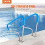 Poolgelænder 2 stk. 48x36 tommer rustfrit stål med bundplade