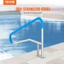 Poolgelænder 55 x 32 tommer rustfrit stål med bundplade til