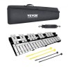30 Note Glockenspiel Xylophone Bell Kit with Mallets, Drum Sticks and Bag