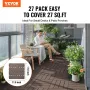 Interlocking Deck Tiles Plastic Wood, 27 Pack,12"x12" 27 sq. ft Waterproof Outdoor Flooring All Weather Use, Patio Floor Decking