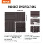 Interlocking Deck Fliser 54 Pack 12 "X12" Vandtæt til Porch
