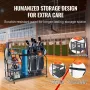 Golf Storage Garage Organizer, 3 Golf Bag Stand Holder and Other Sports Equipment Storage Rack, Rolling Ball Cart on Wheels, Out