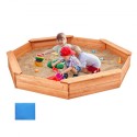 Wooden Sandbox with Cover Octagonal Sand Box Sand Pit Outdoor Ages 3-12