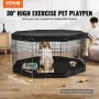 Hund Playpen 8 paneler sammenfoldelig metal hundeøvelse pen med