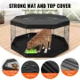 Dog Playpen, 8 Pcs 30"H x 24"W Panels Foldable Metal Pet Exercise Pen, Dog Fence Indoor and Outdoor Pen with Door, Bottom Pad an