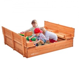 Wooden Sandbox Sand Box Sand Pit with Bottom Liner for Outdoor Ages 3-12
