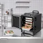 Insulated Food Pan Carrier, 81 Qt Hot Box for Catering, Food Box Carrier with Double Buckles, Front Loading Food Warmer with Han
