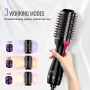 Hair Blow Dryer Brush, 4 in 1 Ionic Hair Dryer and Styler Volumizer with 75mm Ceramic Coating Oval Barrel & 3 Heat Settings, Pro