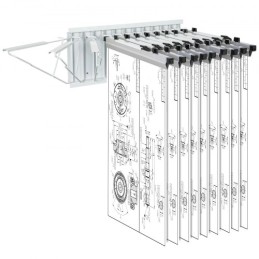 Wall Mount Blueprint Storage Rack Blueprint Holder with 12 Pivot Brackets