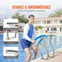 Pool Handrail, 2 PCS 30x30 in Pool Railing, Stainless Steel with Base Plate for Indoor/Outdoor Pools,Swimming Pool Safety Railin