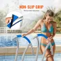 Pool Handrail, 2 PCS 30x30 in Pool Railing, Stainless Steel with Base Plate for Indoor/Outdoor Pools,Swimming Pool Safety Railin