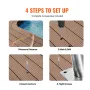 Pool Handrail, 2 PCS 30x30 in Pool Railing, Stainless Steel with Base Plate for Indoor/Outdoor Pools,Swimming Pool Safety Railin