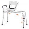 Sliding Tub Transfer Bench Shower Chair & Cut-Out Seat Reversible Backrest