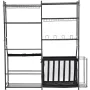 Golf Storage Garage Organizer, 2 Golf Bag Storage Stand Holder and Other Sports Equipment Storage Rack, Outdoor Steel Ball Cart,