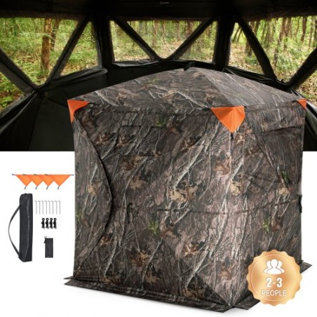 Jagtblind 270 ° Se gennem jorden blind 3 Windows Mesh for 2-3 personer
