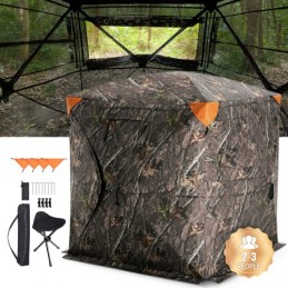 Hunting Blind 270Â° See Through Ground Blind One-Way Mesh for 2-3 Person