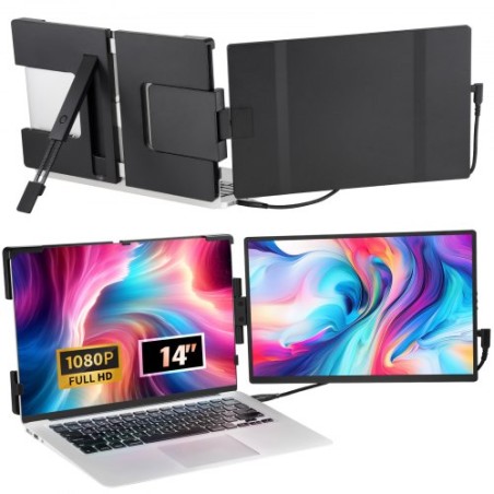 Laptop Screen Extender 14in HD 1080P Portable Monitor for 13"-17" Laptop