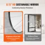 Wall Mounted Makeup Mirror, 0.15" Thick, 30 in Mirror with Aluminium Alloy Frame & Explosion-Proof Film, Scratch-Resistant Mirro