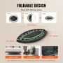 Foldable Mini Trampoline, 52 Inch Fitness Rebounder, Max Load 450lbs Exercise Trampoline, Stable & Quiet Trampoline with 4 Level