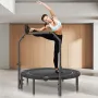 Foldable Mini Trampoline, 52 Inch Fitness Rebounder, Max Load 450lbs Exercise Trampoline, Stable & Quiet Trampoline with 4 Level