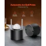Ice Ball Press Kit, Aviation Aluminum Ice Press with Ice Block Mold, Large Mat, Tong, Drip Tray, One Glass, Round Ice Ball Maker