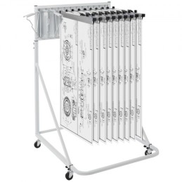 Mobil Blueprint Storage Rack Plan Holder med 12 pivotbeslag 240 lbs