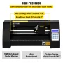 Vinyl Cutter, 375mm Vinyl Plotter, LED Screen Plotter Cutter, Semi-Automatical Built-in Optical Eye, Compatible with SignCut Sof