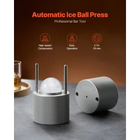 Ice Ball Press Ice Ball Maker 2.1"/53mm Ice Press Kit for Whiskey Silver