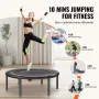 Foldable Mini Trampoline, 36 Inch Fitness Rebounder, Max Load 220 lbs Exercise Trampoline, Stable & Quiet Indoor Small Workout T