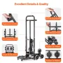 Stair Climbing Cart, 460 lbs Capacity Stair Climber Hand Truck and Dolly, Heavy-Duty Folding Trolley Cart with Dual Handle, 6 Wh