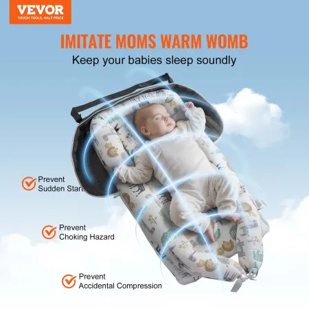 Baby lounger Baby Nest Sleeper til nyfødt 100% bomuld med