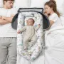 Baby Lounger, Baby Nest Sleeper for Newborn, 100% Cotton Breathable & Soft Infant Lounger with Headrest, Double-Sided & Washable