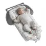 Baby Lounger, Baby Nest Sleeper for Newborn, 100% Cotton Breathable & Soft Infant Lounger with Headrest, Double-Sided & Washable