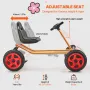 Kids Pedal Go Kart, 4 Wheel Off-Road Pedal Go Cart Ride On Toy for Kids, Steering Wheel, Adjustable Seat, Non-slip Big Wheels, O