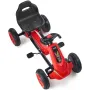 Kids Pedal Go Kart, 4 Wheel Off-Road Pedal Go Cart Ride On Toy for Kids, Steering Wheel, Adjustable Seat, Non-slip Big Wheels, O