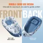 Baby Lounger, Infant Lounger Pillow, 100% Cotton Soft Newborn Baby Nest Sleeper with Headrest & 2 Double-Sided Covers, Portable 