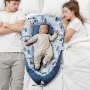Baby Lounger, Infant Lounger Pillow, 100% Cotton Soft Newborn Baby Nest Sleeper with Headrest & 2 Double-Sided Covers, Portable 