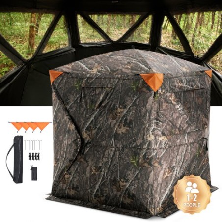 Jagtblind 270 ° Se gennem jorden blind 3 Windows Mesh for 1-2 person