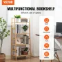 4-Tier Bamboo Ladder Shelf, Trapezoid Open Bookcase, Display Storage Rack Organizer, Freestanding Flower Plant Stand, Ladder Boo