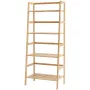 4-Tier Bamboo Ladder Shelf, Trapezoid Open Bookcase, Display Storage Rack Organizer, Freestanding Flower Plant Stand, Ladder Boo
