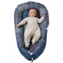 Baby Lounger, Baby Nest Sleeper for Newborn, 100% Cotton Soft Infant Lounger Pillow with Headrest & Double-Sided Cover, Portable