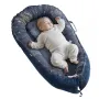 Baby Lounger, Baby Nest Sleeper for Newborn, 100% Cotton Soft Infant Lounger Pillow with Headrest & Double-Sided Cover, Portable