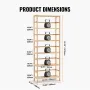 6-Tier Bamboo Shelf, Open Wood Bookshelf, Display Storage Rack Organizer, Freestanding Flower Plant Stand, Multifunctional Bambo