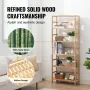 6-Tier Bamboo Shelf, Open Wood Bookshelf, Display Storage Rack Organizer, Freestanding Flower Plant Stand, Multifunctional Bambo