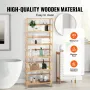 6-Tier Bamboo Shelf, Open Wood Bookshelf, Display Storage Rack Organizer, Freestanding Flower Plant Stand, Multifunctional Bambo