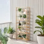 6-Tier Bamboo Shelf, Open Wood Bookshelf, Display Storage Rack Organizer, Freestanding Flower Plant Stand, Multifunctional Bambo