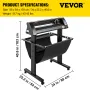 Vinyl Cutter, 720mm Vinyl Plotter, LED Screen Plotter Cutter, Semi-Automatical Built-in Optical Eye, Compatible with SignCut Sof