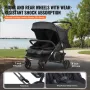 Double Stroller, Side x Side, Foldable Lightweight Twin Stroller with Tandem Seating, Adjustable Footrest/Rotating Handle, Wrap-