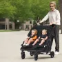 Double Stroller, Side x Side, Foldable Lightweight Twin Stroller with Tandem Seating, Adjustable Footrest/Rotating Handle, Wrap-